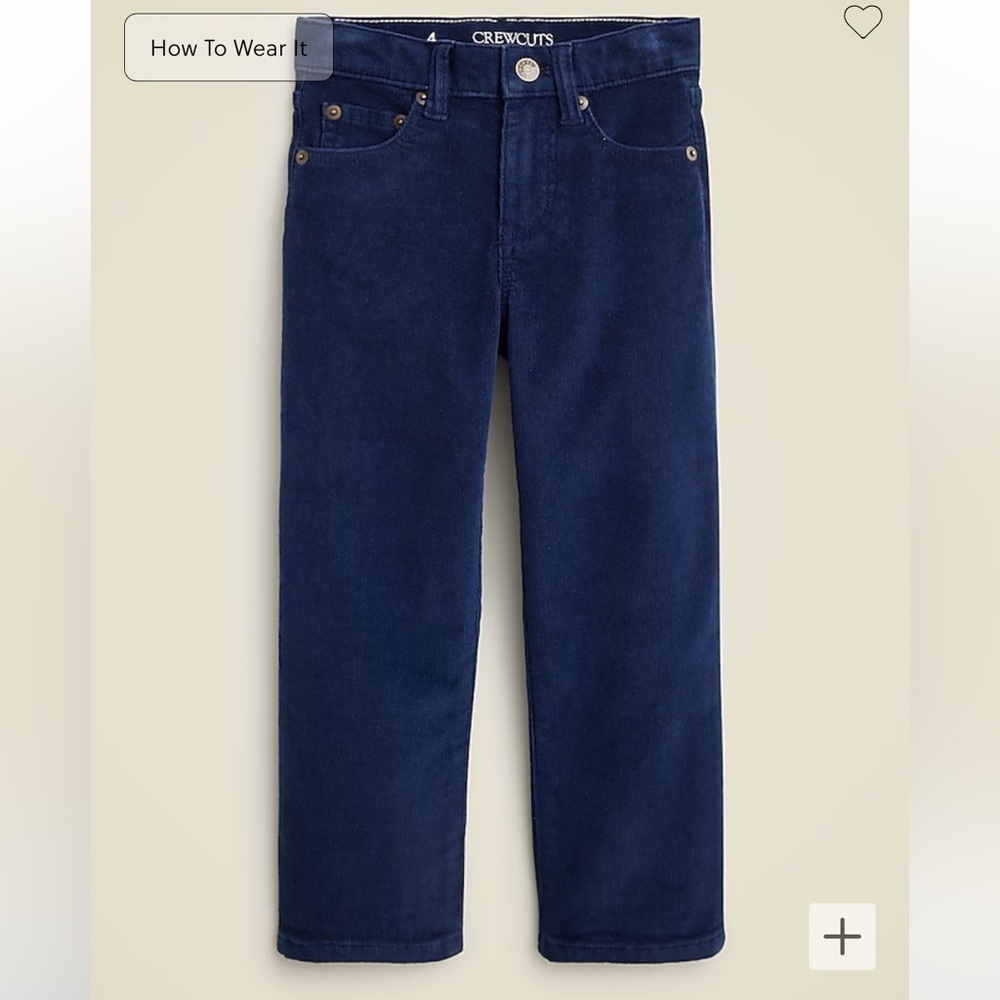 NWOT j crew dark evening Kids' classic-fit stretch corduroy pant